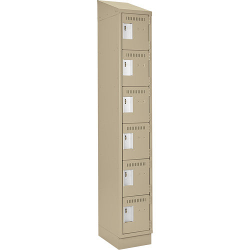 Clean Line Lockerette , 6 -tier, 12" x 18" x 82", Steel, Beige, Rivet (Assembled) Groupe Belzile Dickner