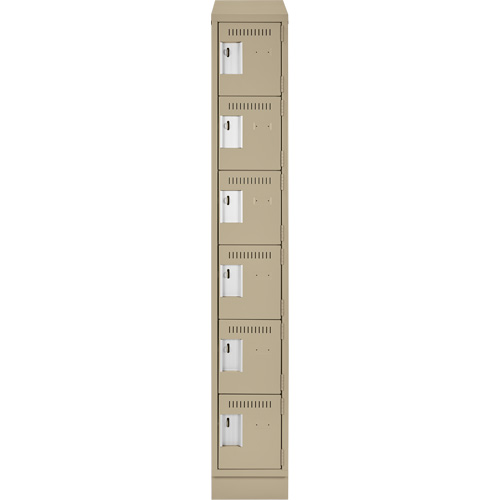 Clean Line Lockerette , 6 -tier, 12" x 18" x 82", Steel, Beige, Rivet (Assembled) Groupe Belzile Dickner