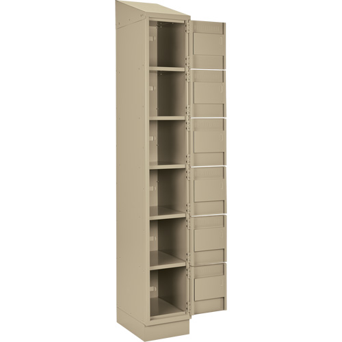 Clean Line Lockerette , 6 -tier, Bank of 4, 48" x 18" x 82", Steel, Beige, Rivet (Assembled) Groupe Belzile Dickner