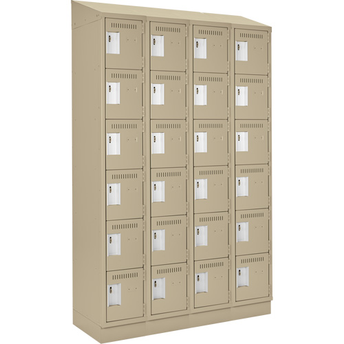 Clean Line Lockerette , 6 -tier, Bank of 4, 48" x 18" x 82", Steel, Beige, Rivet (Assembled) Groupe Belzile Dickner