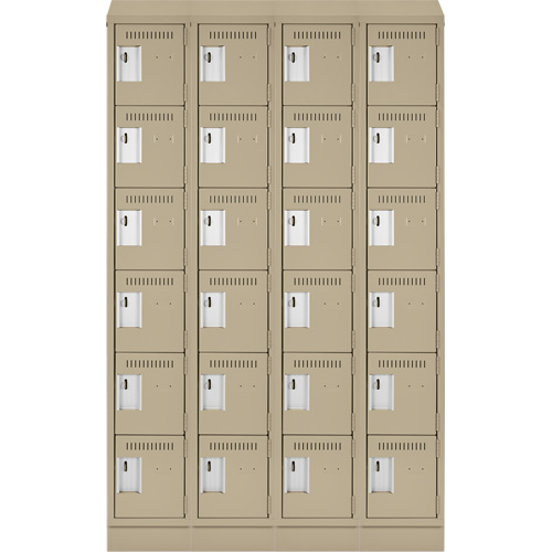Clean Line Lockerette , 6 -tier, Bank of 4, 48" x 18" x 82", Steel, Beige, Rivet (Assembled) Groupe Belzile Dickner