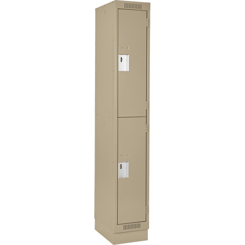 Casiers Clean Line, 2 niveaux, 12" x 18" x 76", Acier, Beige, Rivet (assembl&eacute;) Groupe Belzile Dickner