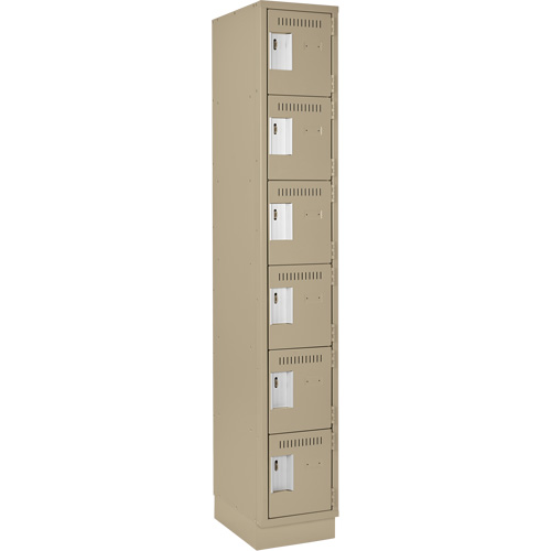 Clean Line Lockerette, 6 -tier, 12" x 18" x 76", Steel, Beige, Rivet (Assembled) Groupe Belzile Dickner