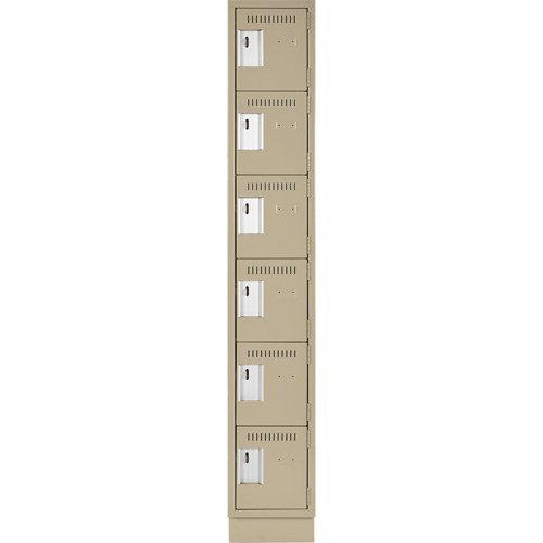 Clean Line Lockerette, 6 -tier, 12" x 18" x 76", Steel, Beige, Rivet (Assembled) Groupe Belzile Dickner