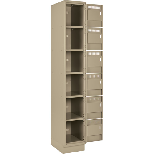 Clean Line Lockerette, 6 -tier, Bank of 4, 48" x 18" x 76", Steel, Beige, Rivet (Assembled) Groupe Belzile Dickner