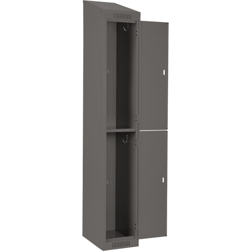 Clean Line Lockers, 2 -tier, Bank of 4, 48" x 18" x 78", Steel, Charcoal, Rivet (Assembled) Groupe Belzile Dickner