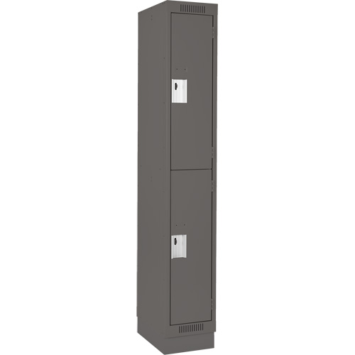Casiers Clean Line, 2 niveaux, 12" x 18" x 76", Acier, Charbon, Rivet (assembl&eacute;) Groupe Belzile Dickner