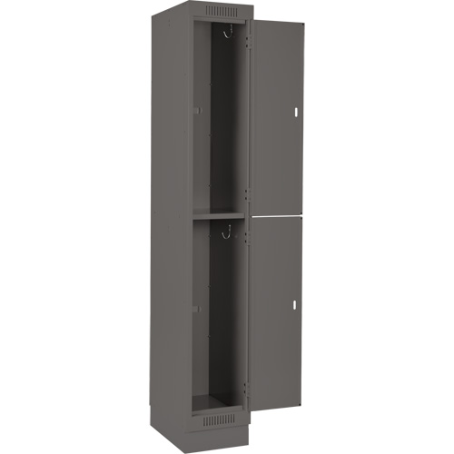 Casiers Clean Line, 2 niveaux, Bloc de 4, 48" x 18" x 76", Acier, Charbon, Rivet (assembl&eacute;) Groupe Belzile Dickner