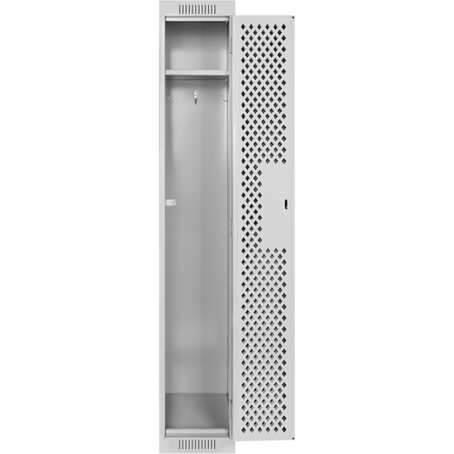 Clean Line Lockers, 12" x 12" x 72", Steel, Grey, Rivet (Assembled), Perforated Groupe Belzile Dickner