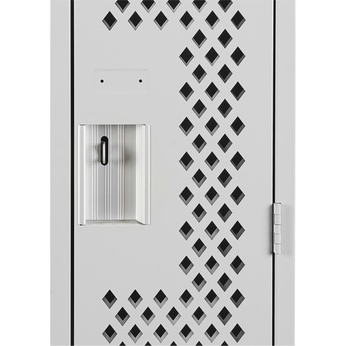 Clean Line Lockers, 2 -tier, 12" x 12" x 72", Steel, Grey, Rivet (Assembled), Perforated Groupe Belzile Dickner