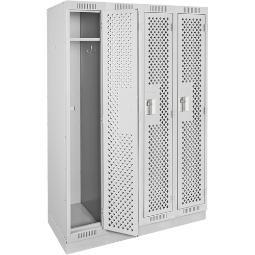 Casiers Clean Line, Bloc de 4, 48" x 15" x 76", Acier, Gris, Rivet (assembl&eacute;), Perfor&eacute; Groupe Belzile Dickner