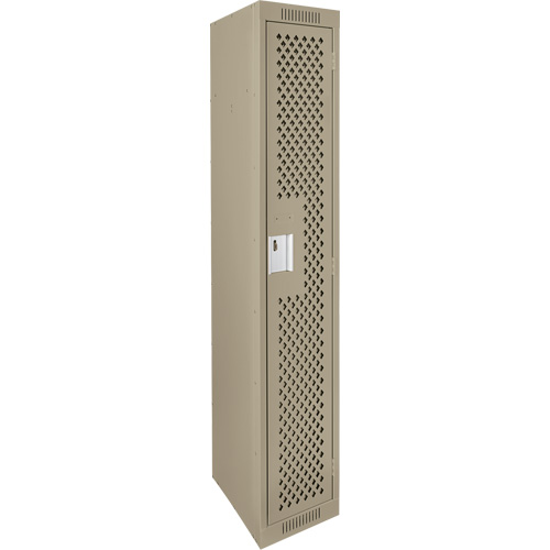 Clean Line Lockers, 12" x 12" x 72", Steel, Beige, Rivet (Assembled), Perforated Groupe Belzile Dickner