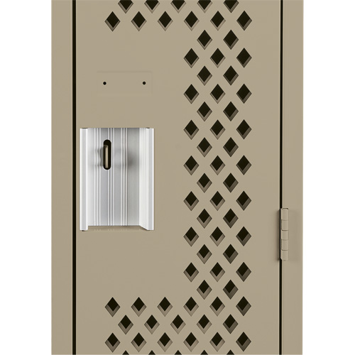 Clean Line Lockers, Bank of 3, 36" x 12" x 72", Steel, Beige, Rivet (Assembled), Perforated Groupe Belzile Dickner