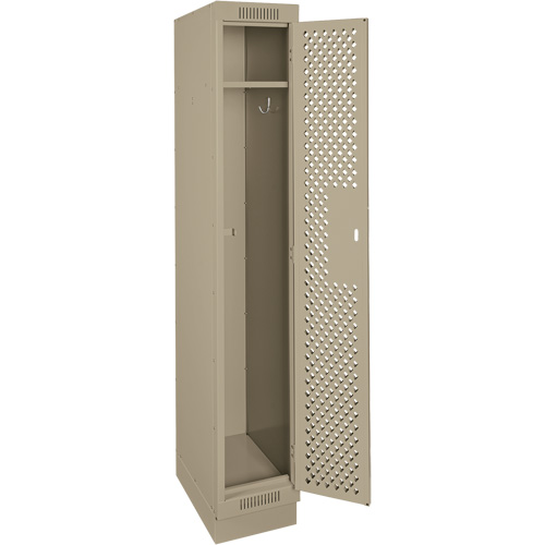 Clean Line Lockers, 12" x 18" x 76", Steel, Beige, Rivet (Assembled), Perforated Groupe Belzile Dickner