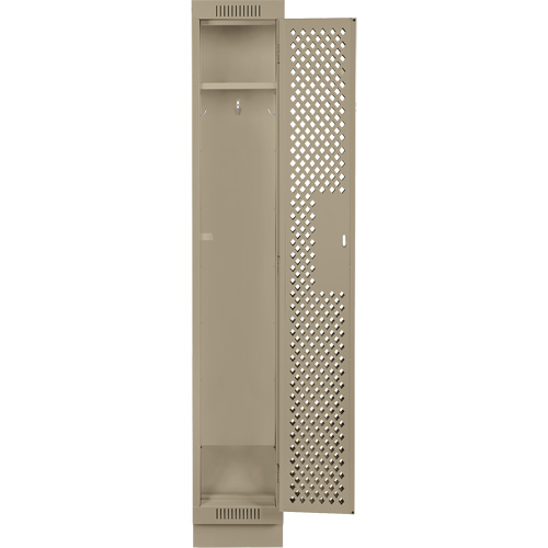 Clean Line Lockers, 12" x 18" x 76", Steel, Beige, Rivet (Assembled), Perforated Groupe Belzile Dickner