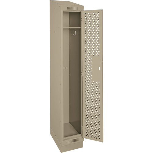 Clean Line Lockers, 12" x 18" x 82", Steel, Beige, Rivet (Assembled), Perforated Groupe Belzile Dickner