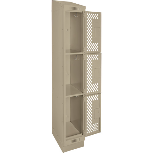 Casiers Clean Line, 3 niveaux, 12" x 15" x 82", Acier, Beige, Rivet (assembl&eacute;), Perfor&eacute; Groupe Belzile Dickner
