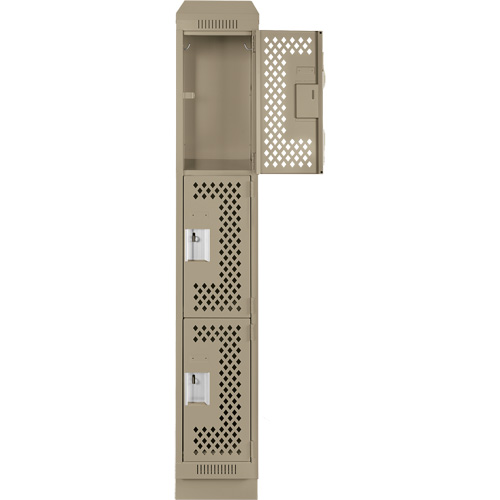 Casiers Clean Line, 3 niveaux, 12" x 15" x 82", Acier, Beige, Rivet (assembl&eacute;), Perfor&eacute; Groupe Belzile Dickner