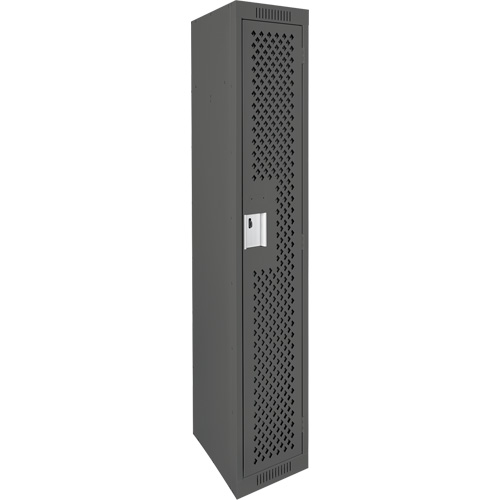 Clean Line Lockers, 12" x 12" x 72", Steel, Charcoal, Rivet (Assembled), Perforated Groupe Belzile Dickner