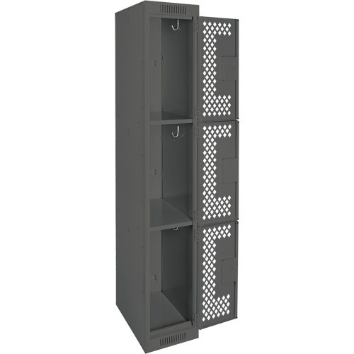 Casiers Clean Line, 3 niveaux, 12" x 12" x 72", Acier, Charbon, Rivet (assembl&eacute;), Perfor&eacute; Groupe Belzile Dickner