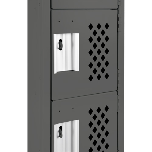 Assembled Lockerettes Clean Line Perforated Economy Lockers, 6 -tier, Bank of 3, 18" x 72" x 12", Steel Groupe Belzile Dickner