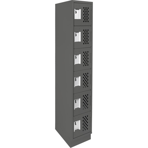 Assembled Lockerettes Clean Line Perforated Economy Lockers, 6 -tier, 18" x 72" x 12", Steel Groupe Belzile Dickner