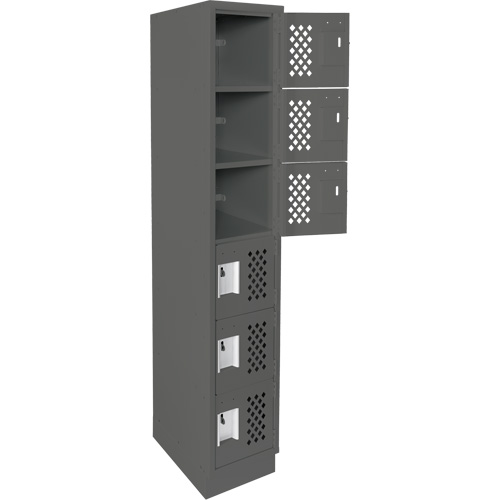 Assembled Lockerettes Clean Line Perforated Economy Lockers, 6 -tier, 18" x 72" x 12", Steel Groupe Belzile Dickner
