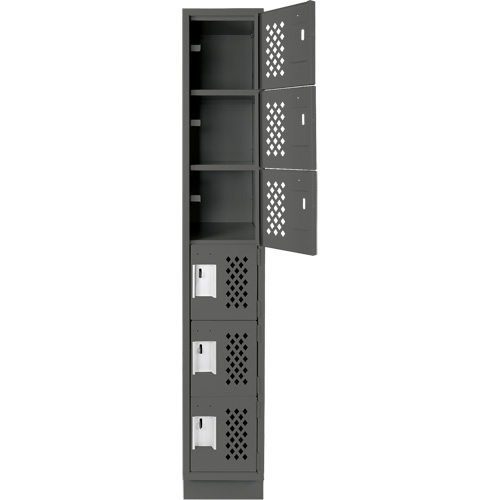 Assembled Lockerettes Clean Line Perforated Economy Lockers, 6 -tier, 18" x 72" x 12", Steel Groupe Belzile Dickner
