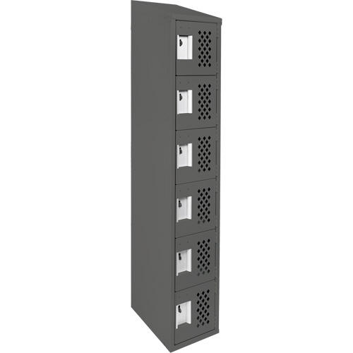 Assembled Lockerettes Clean Line Perforated Economy Lockers, 6 -tier, 18" x 72" x 12", Steel Groupe Belzile Dickner