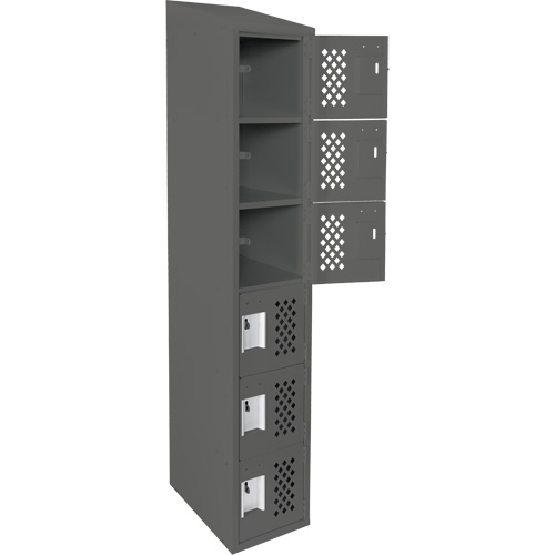 Assembled Lockerettes Clean Line Perforated Economy Lockers, 6 -tier, 18" x 72" x 12", Steel Groupe Belzile Dickner