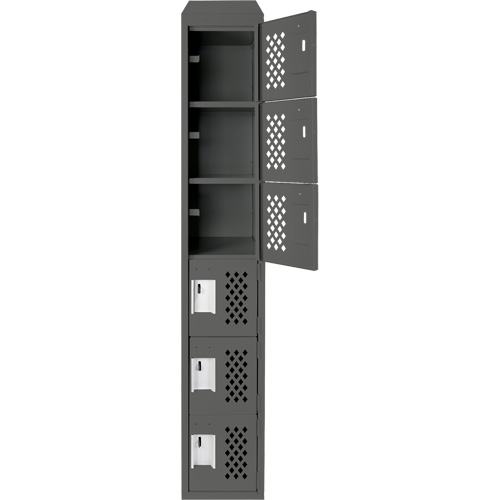 Assembled Lockerettes Clean Line Perforated Economy Lockers, 6 -tier, 18" x 72" x 12", Steel Groupe Belzile Dickner