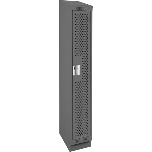 Clean Line Lockers, 12" x 18" x 82", Steel, Charcoal, Rivet (Assembled), Perforated Groupe Belzile Dickner