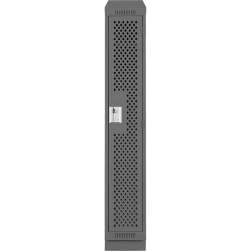 Clean Line Lockers, 12" x 18" x 82", Steel, Charcoal, Rivet (Assembled), Perforated Groupe Belzile Dickner