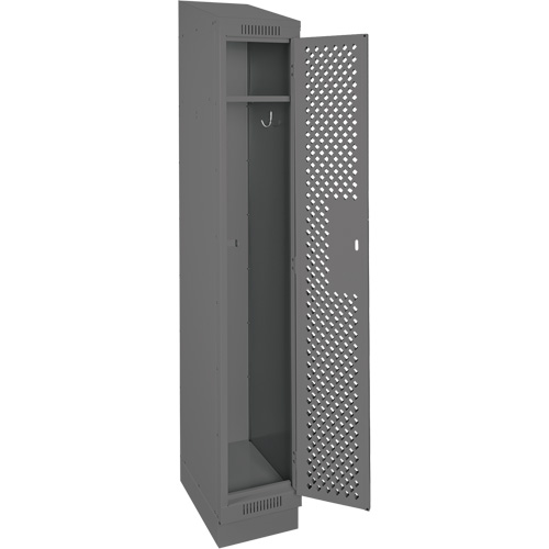 Clean Line Lockers, 12" x 18" x 82", Steel, Charcoal, Rivet (Assembled), Perforated Groupe Belzile Dickner