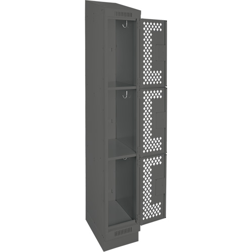 Casiers Clean Line, 3 niveaux, 12" x 12" x 82", Acier, Charbon, Rivet (assembl&eacute;), Perfor&eacute; Groupe Belzile Dickner
