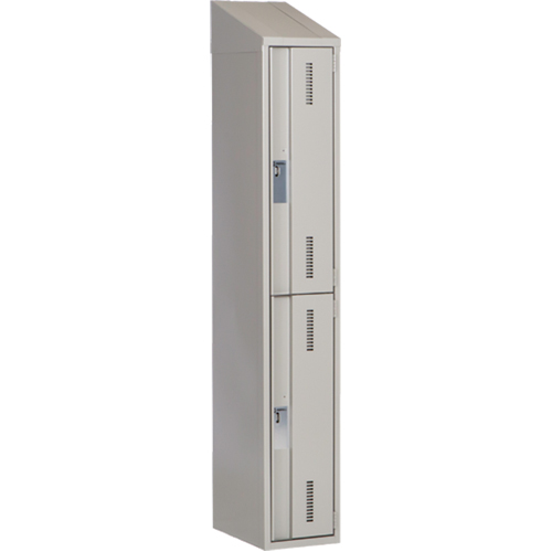 Concorde Heavy-Duty Lockers, 2 -tier, 12" x 18" x 78", Steel, Grey, Welded (Assembled) Groupe Belzile Dickner