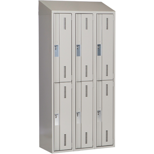 Casiers robustes Concorde, 2 niveaux, Bloc de 3, 36" x 18" x 78", Acier, Gris, Soud&eacute; (assembl&eacute;) Groupe Belzile Dickner