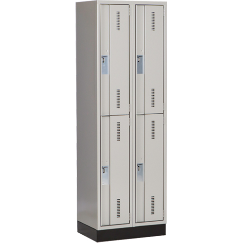 Casiers robustes Concorde, 2 niveaux, Bloc de 2, 24" x 18" x 76", Acier, Gris, Soud&eacute; (assembl&eacute;) Groupe Belzile Dickner