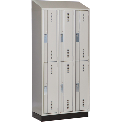 Casiers robustes Concorde, 2 niveaux, Bloc de 3, 36" x 18" x 82", Acier, Gris, Soud&eacute; (assembl&eacute;) Groupe Belzile Dickner