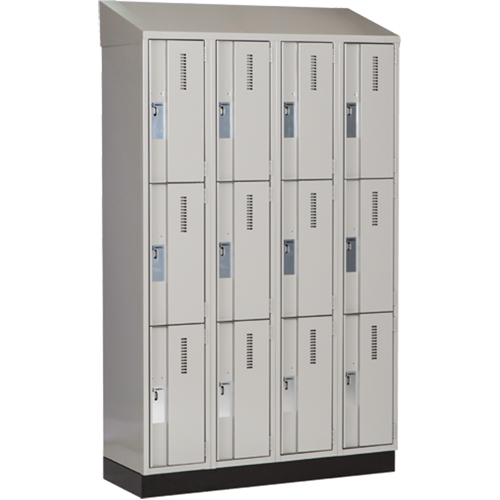 Casiers robustes Concorde, 3 niveaux, Bloc de 4, 48" x 18" x 82", Acier, Gris, Soud&eacute; (assembl&eacute;) Groupe Belzile Dickner