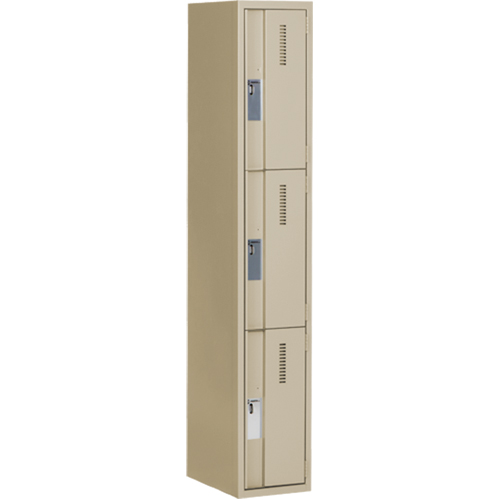 Casiers robustes Concorde, 3 niveaux, 12" x 18" x 72", Acier, Beige, Soud&eacute; (assembl&eacute;) Groupe Belzile Dickner