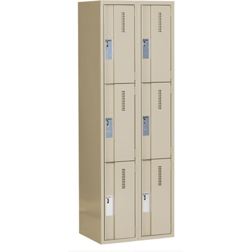 Casiers robustes Concorde, 3 niveaux, Bloc de 2, 24" x 18" x 72", Acier, Beige, Soud&eacute; (assembl&eacute;) Groupe Belzile Dickner