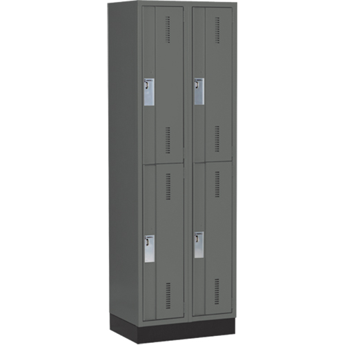 Casiers robustes Concorde, 2 niveaux, Bloc de 2, 24" x 18" x 76", Acier, Charbon, Soud&eacute; (assembl&eacute;) Groupe Belzile Dickner