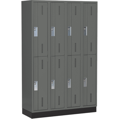 Casiers robustes Concorde, 2 niveaux, Bloc de 4, 48" x 18" x 76", Acier, Charbon, Soud&eacute; (assembl&eacute;) Groupe Belzile Dickner