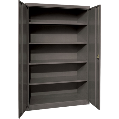 Deep Hi-Boy Storage Cabinet, Steel, 4 Shelves, 72" H x 36" W x 24" D, Charcoal Groupe Belzile Dickner