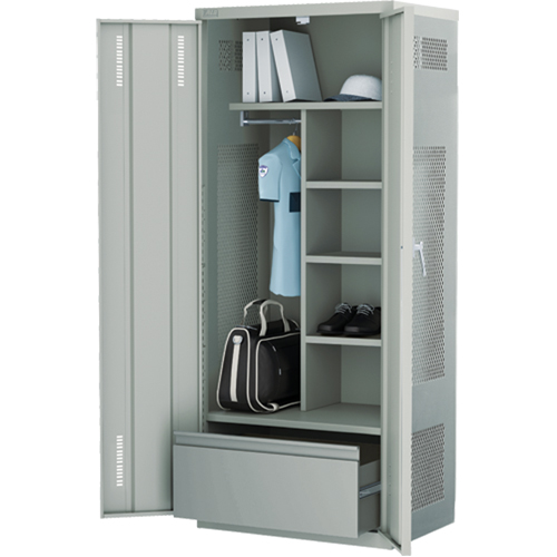 Casier de luxe pour &eacute;quipement, Acier, 36" la x 24" p x 72" h, Gris Groupe Belzile Dickner