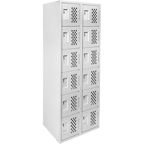 Clean Line Lockerettes, 6 -tier, Bank of 2, 18" x 72" x 12", Steel Groupe Belzile Dickner