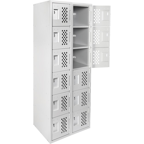 Clean Line Lockerettes, 6 -tier, Bank of 2, 18" x 72" x 12", Steel Groupe Belzile Dickner
