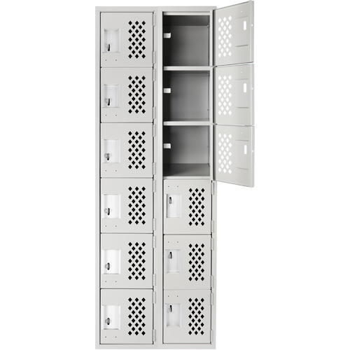 Clean Line Lockerettes, 6 -tier, Bank of 2, 18" x 72" x 12", Steel Groupe Belzile Dickner