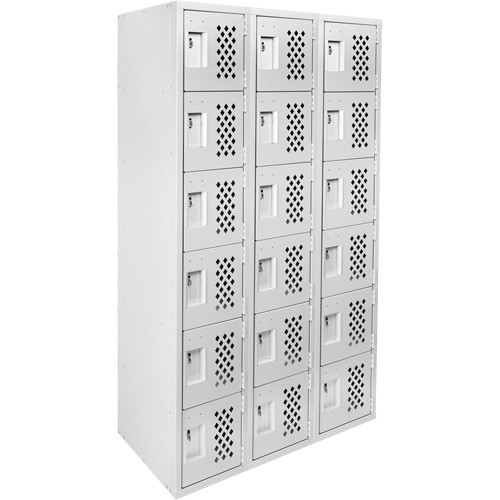 Clean Line Lockerettes, 6 -tier, Bank of 3, 18" x 72" x 12", Steel Groupe Belzile Dickner